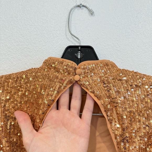 NWOT Camila Coelho Cassie Sequin Mini Dress Gold Women’s Size X-Small - Picture 9 of 15